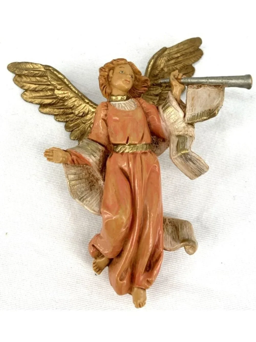 Fontanini Angel Lot of 2 Trumpets 2001 Blue Orange Depose Italy 4.5